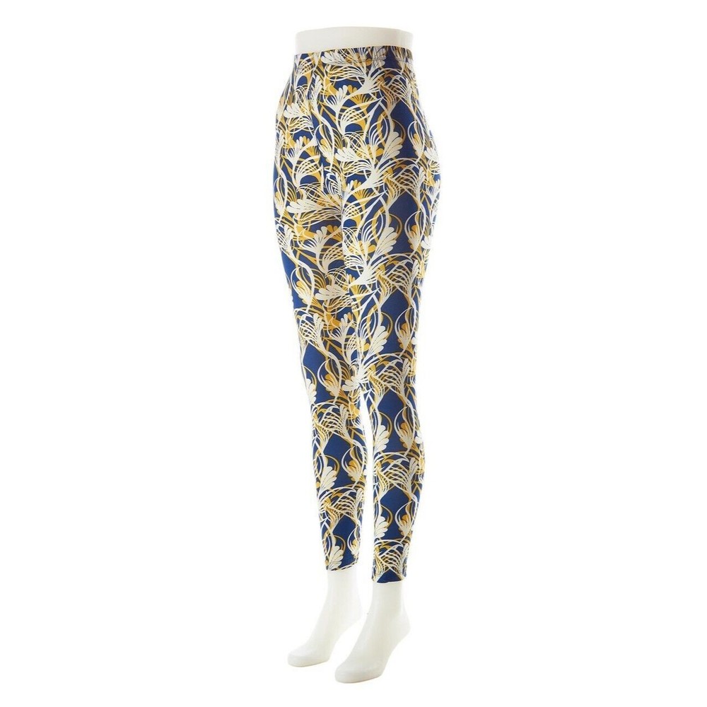 Plus Size Womens Buttery Soft Groovy‎ Ginkgo Leaves Leggings
